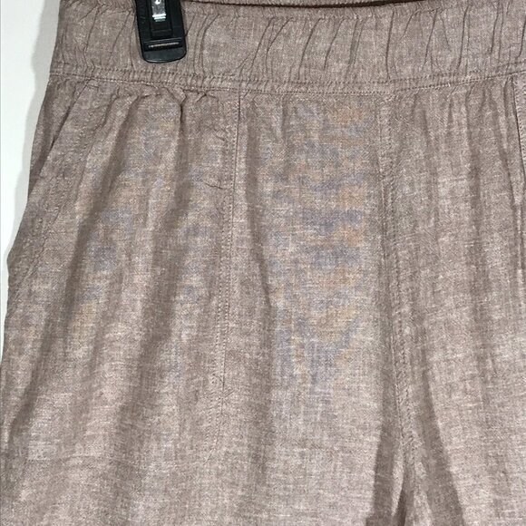 Sigrid Olsen Women's Medium Brown Linen Blend Wide Leg Casual Pants - Picture 3 of 9